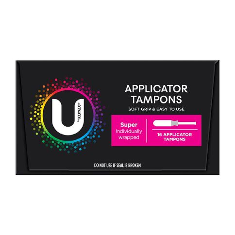 U By Kotex Applicator Super Tampons 16s