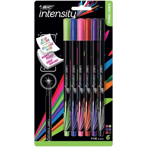 Bic Intensity Fineliner Fine Point Pens Assorted 6 Pack