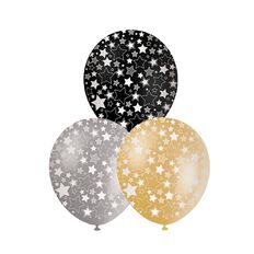 Artwrap Party Balloons Printed Stars Formal 10 Pack