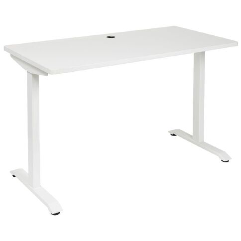 Jasper J Emerge 1200x600 Straight Desk White Top With White Metal Base