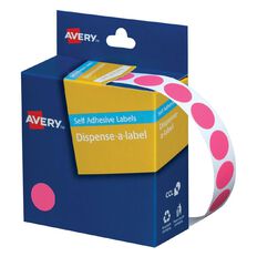 Avery Dispenser Dot Labels Pink 14 Diameter
