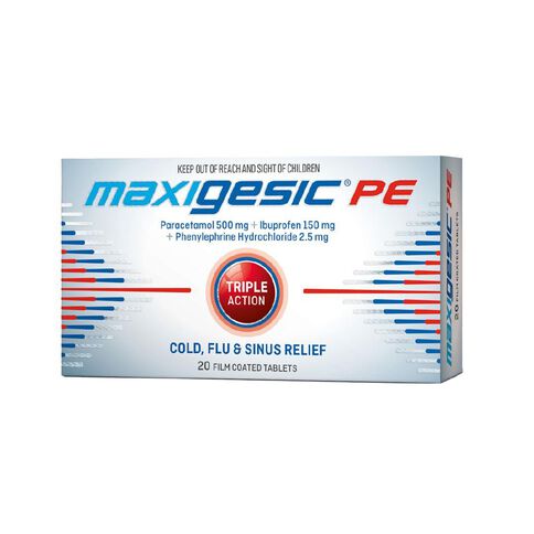 Maxigesic Pe Cold & Flu Tablets 20 Pack