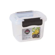 Visto Fresh Storage Container Clear/Charcoal Clips 420ml