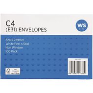 WS Envelope E31/C4 Peel & Seal 100 Pack