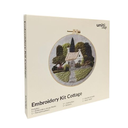 Uniti Craft Adults Embroidery Kit Cottage