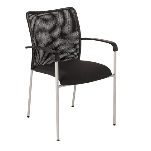 Eden Run Mesh Back Meeting Chair with Arms Black