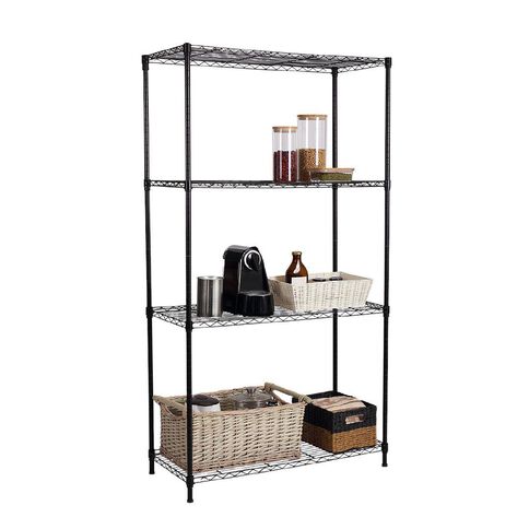 Living & Co 4 Tier Wire Rack Black