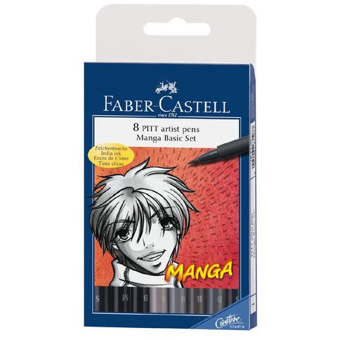 Faber-Castell Pitt Artist Pens Manga Basic 8 Pack