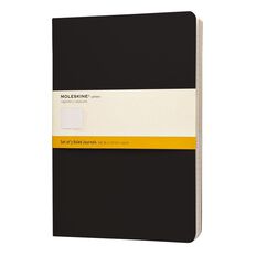 Moleskine Cahier Extra Large Notebook Ruled 3 Pack Black