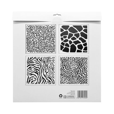 Uniti Stencils Animal Print 4 Set 12 inch