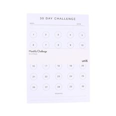 Uniti 30 Days Challenge Monthly Planner A4