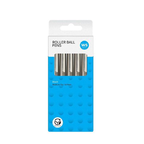 WS Rollerball Pen Black 10 Pack