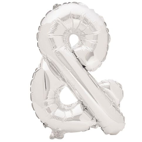 Artwrap Foil Balloon Ampersand Silver 35cm