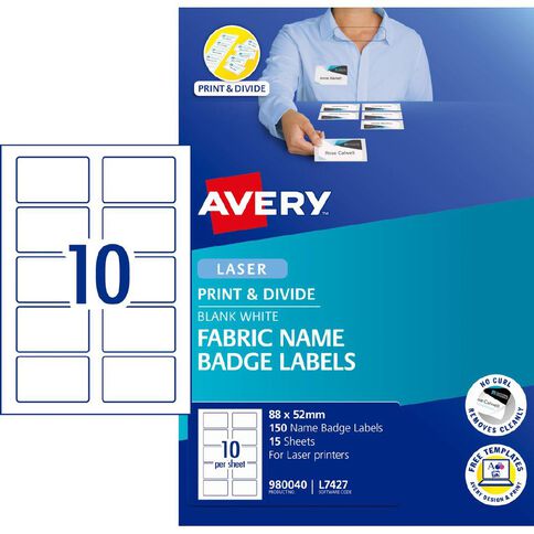 Avery Fabric Name Badge 150 Laser Labels