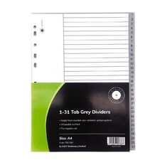 Office Supply Co 1-31 Tab Grey Polypropylene  Dividers