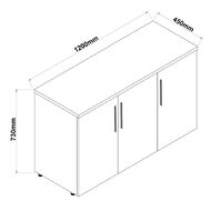Workspace Workspace 925 Credenza Cabinet 1200mm White