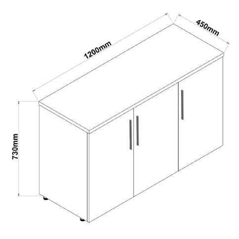Workspace Workspace 925 Credenza Cabinet 1200mm White
