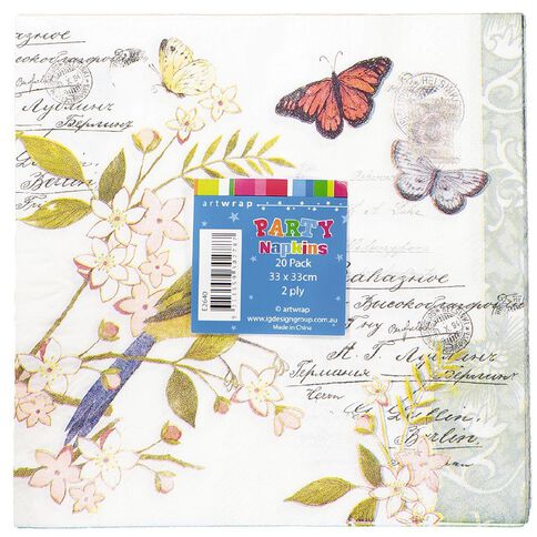 Artwrap Kiwi Summer Series Napkins 2-ply 30cm x 30cm 20 Pack