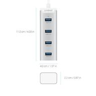 mbeat Stick 4 Port USB 3.0 Hub Silver