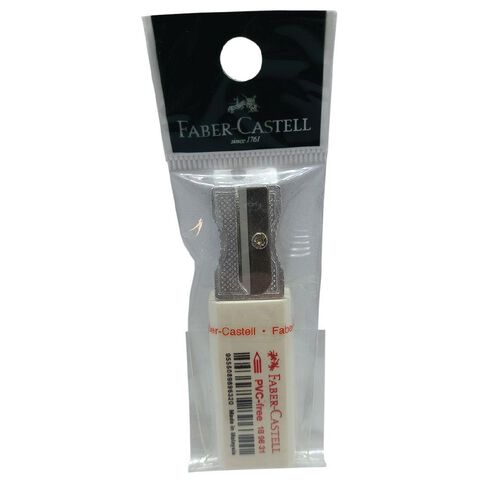 Faber-Castell Sharpener Single Hole with Eraser Silver