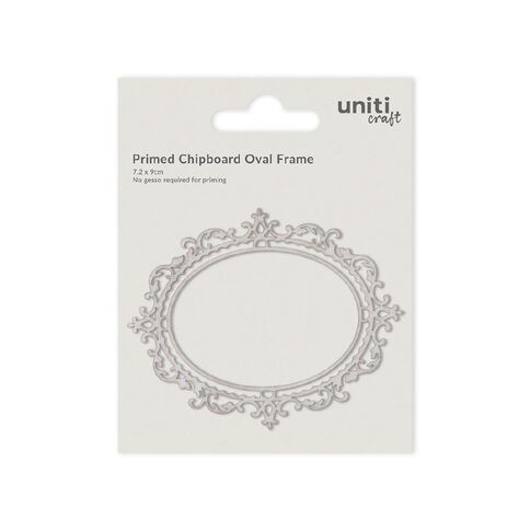 Primed Chipboard Oval Frame 1pc Little Birdie