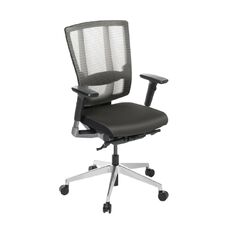 Ergo Mesh Highback Chair with Arms and Alloy Base Charcoal