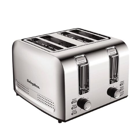 Living & Co Toaster 4 Slice Stainless Steel