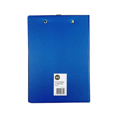 WS Clipboard Double PVC Blue Mid A5