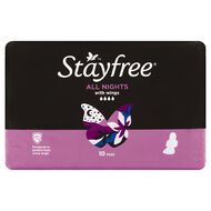 Stayfree All Night Pads with Wings 10 Pack