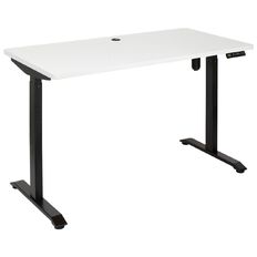 Jasper J Emerge 1200x600 Single Motor HA Desk White Top With Black Base