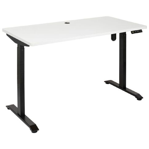 Jasper J Emerge 1200x600 Single Motor HA Desk White Top With Black Base