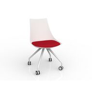 Knights Luna White Chilli Chair Red Mid