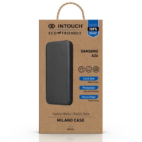 INTOUCH Samsung A26 Milano Wallet Case Black