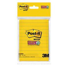 Post-It 643SSN HB Lined Notes UL/Yellow 101X127MM 45Sht