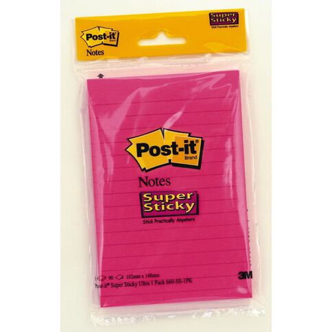 Post-It Super Sticky Notes Ultra 102mm x 148mm