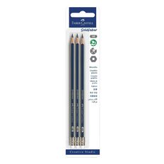 Faber-Castell Goldfaber HB Eraser Tip Pencils White 3 Pack