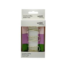Uniti Stationery Country Calling Binder Clip 6 Pack