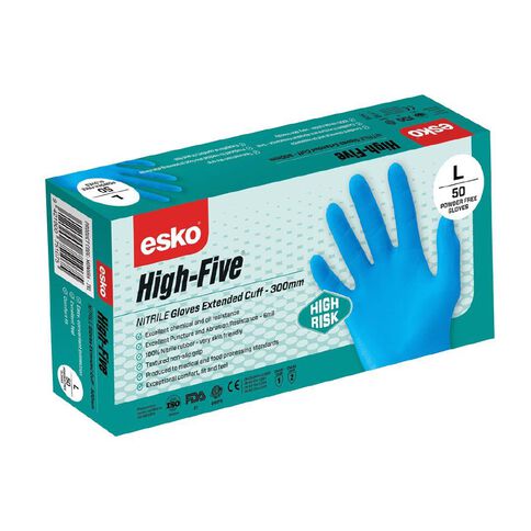 Esko High-Five Nitrile Glove 50 Pack Large