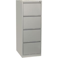 Precision Firstline 4 Drawer Vertical Filing Cabinet Silver Grey