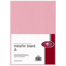 Direct Paper Metallic Board 285gsm Rose Quartz A4 5 Pack