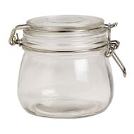 Living & Co Round Glass Clip Top Jar Clear 450ml