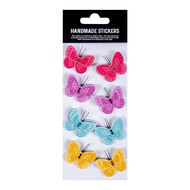 Handmade Sticker Glamorous Butterflies Citrus Orchid 8pc