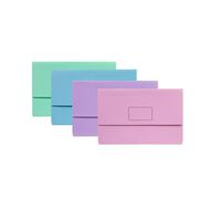 Marbig Slimpick Foolscap Document Wallet Pastels 10 Pack