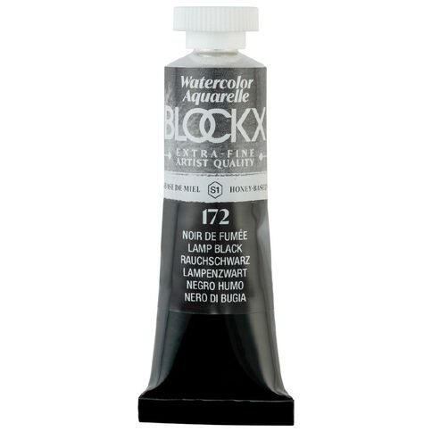 BLOCKX Watercolour Tube 15ml S1 172 Lamp Black