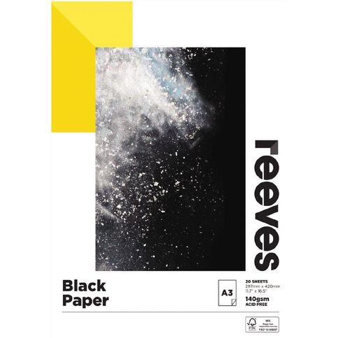 Reeves Sketch Pad 140gsm 20 Sheets Black A3