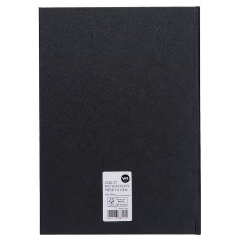 WS Mid Year Diary Black Week To View A4 26-27