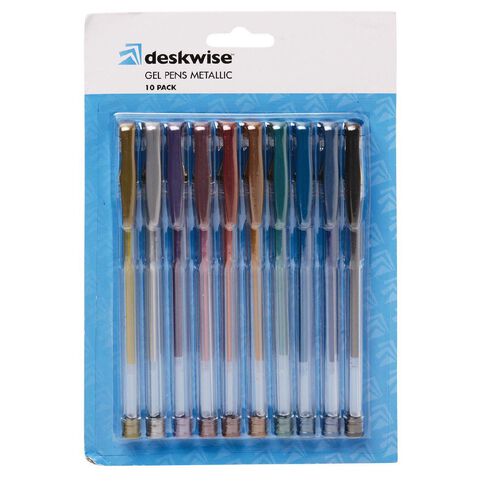 Deskwise Gel Pens Metallic Mixed Assortment 10 Pack