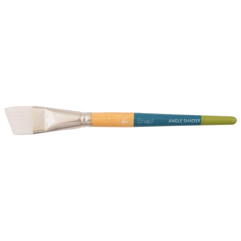 Princeton Snap Brush Short Handle Taklon Angle Shader 1 White