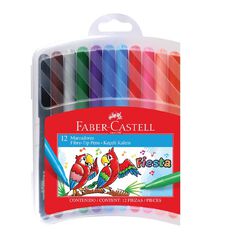 Faber-Castell Fiesta Fibre-tip Pens Plastic Case of 12