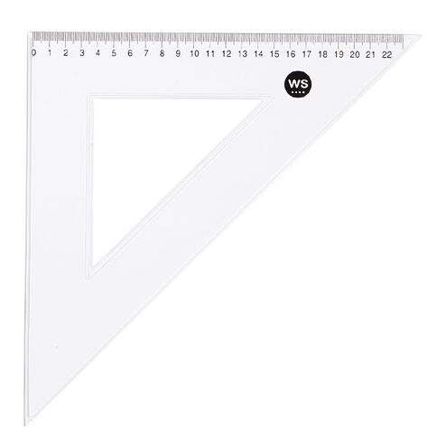WS Set Square 45 Degree 23cm Clear